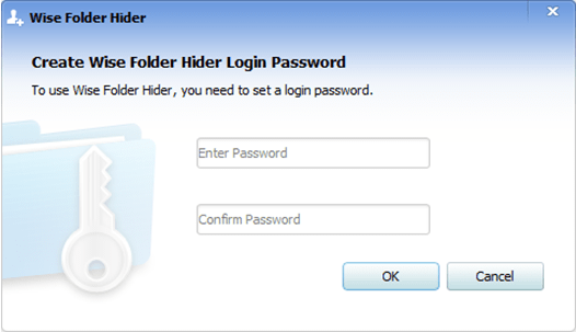 Launch Wise Folder Hider on the windows computer and create a login password.