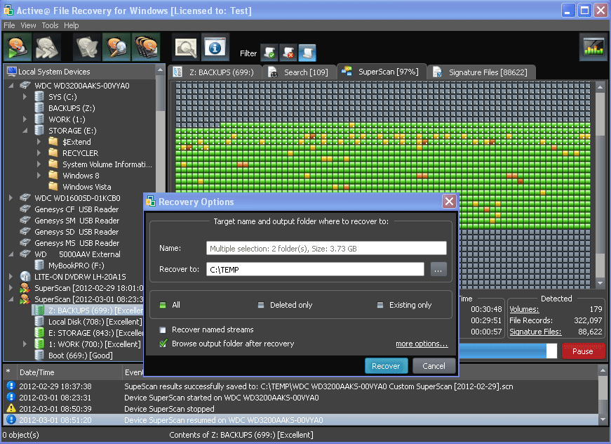 Data Recovery after SuperScan