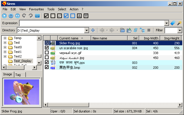 Select the files by clicking their checkboxes