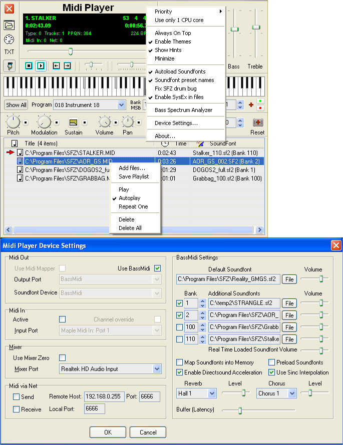 Soundfont Midi Player 3.4 Audio Playing Software