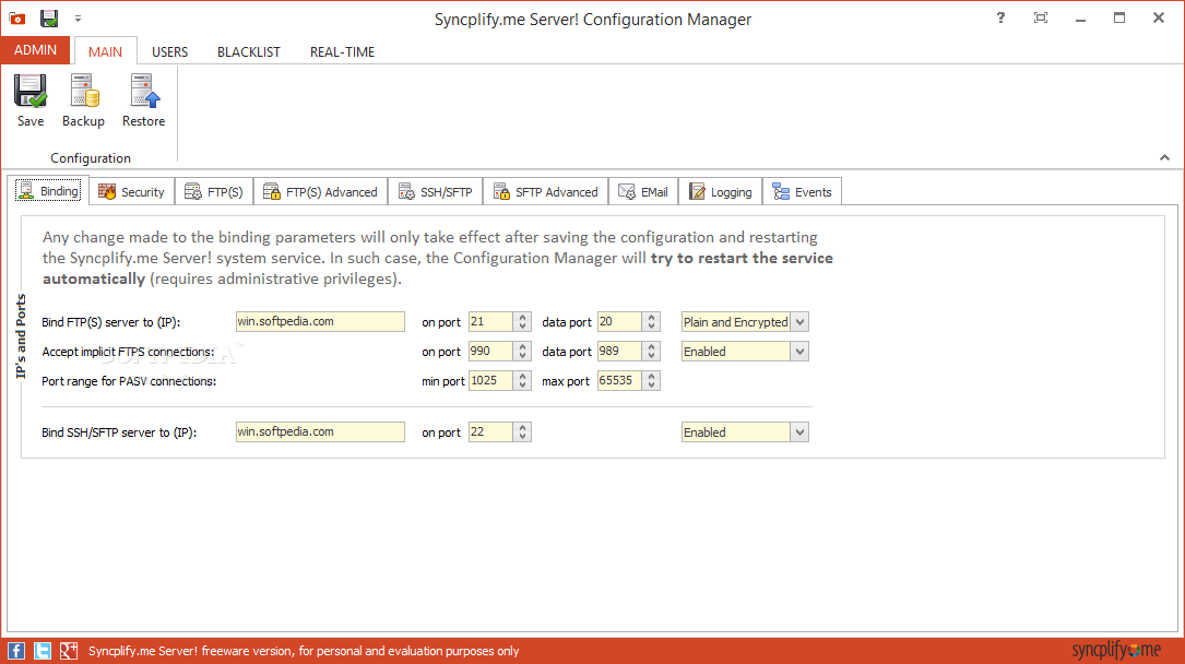 configure filezilla server for ftp