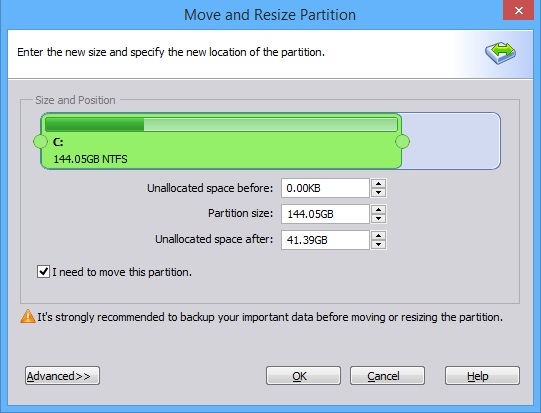 Resize/Move Partition