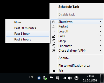 Right click menu with one-click scheduling option