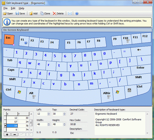 Editing keyboard