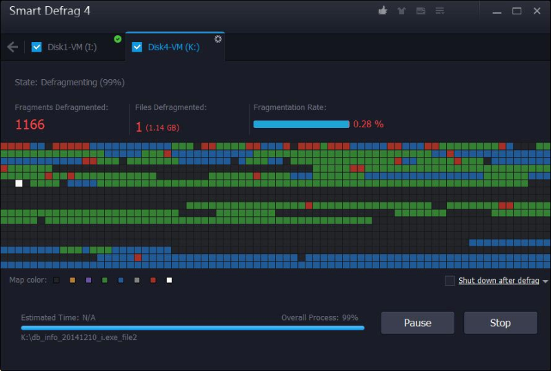 Disk Defrag Screen