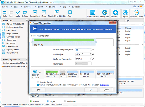 Resize/Move Partition