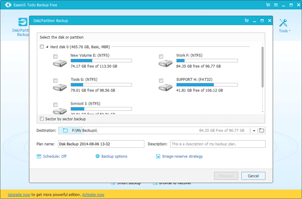 Disk/partition backup