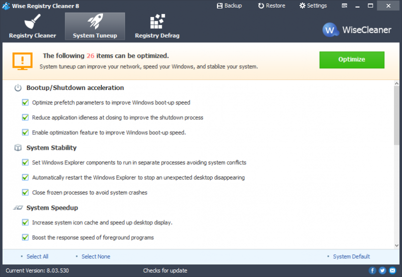 System tuneup