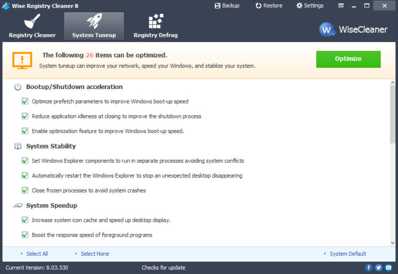 System tuneup