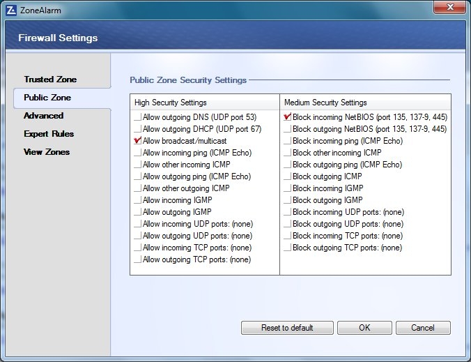 Firewall Settings