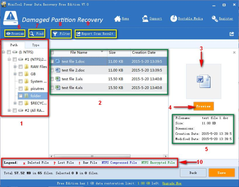 Preview and Recover Needed Files