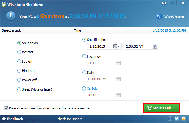 After the setting is finished, please click “Start Task”.