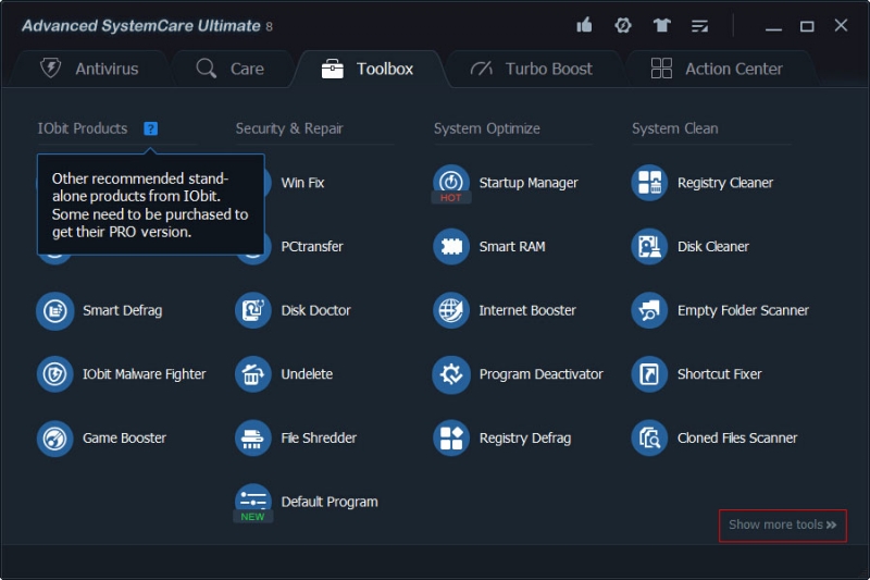 Toolbox Screen