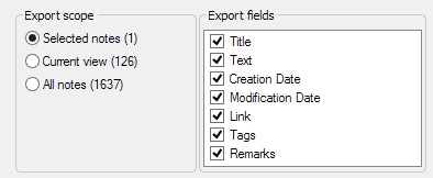 Export Notes To TXT And XML