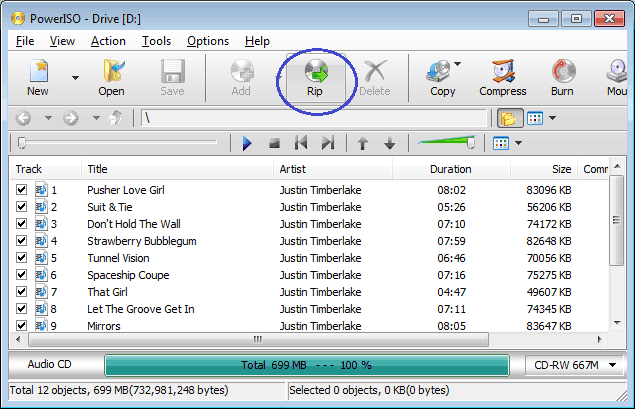 Rip Audio CD