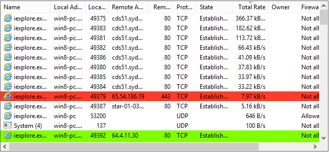 See what programs have active network connections, and close them if necessary.