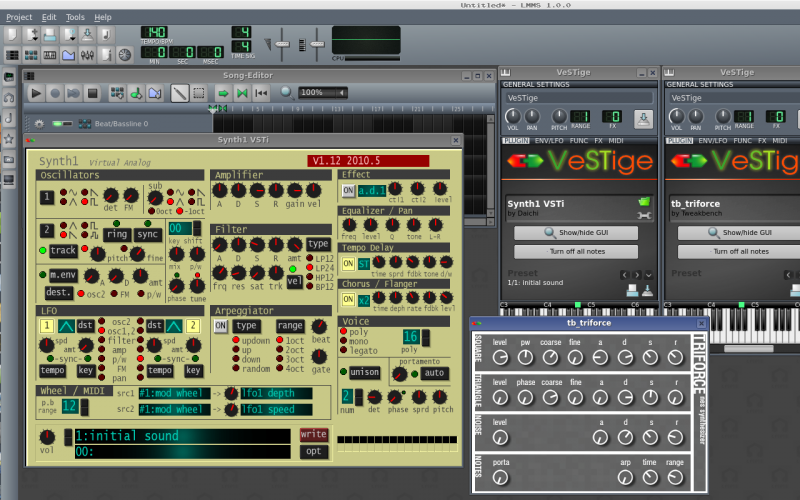 LMMS with two VST instruments