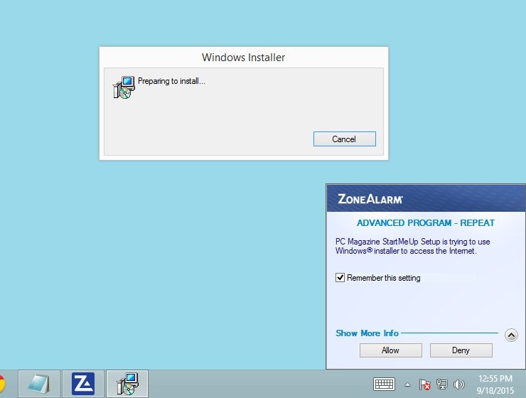ZoneAlarm warns when one program uses another to access the Internet.