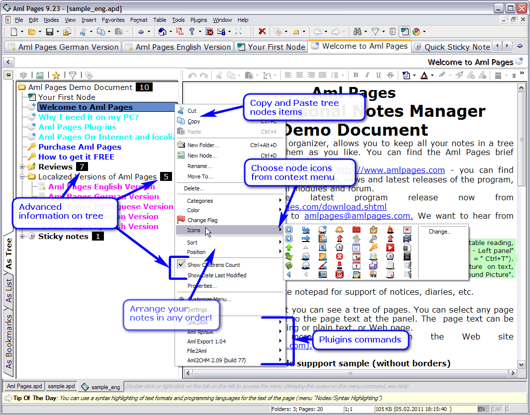 Displaying Notes In The Form Of A Tree