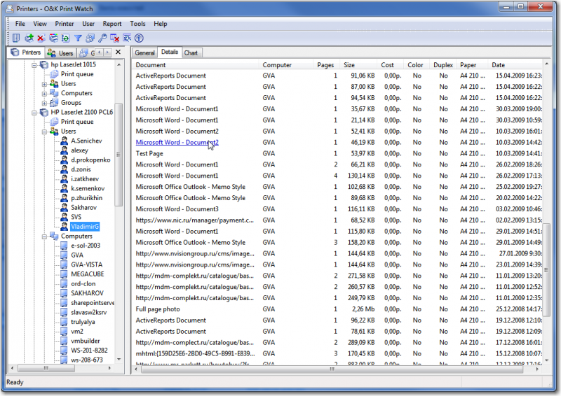 You can create a wide array of reports for printers usage and print server stats.