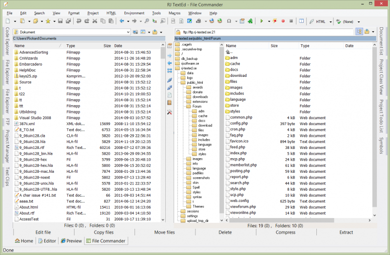 File manager and FTP client
