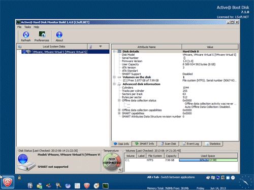 Disk monitoring software Active@ Hard Disk Monitor