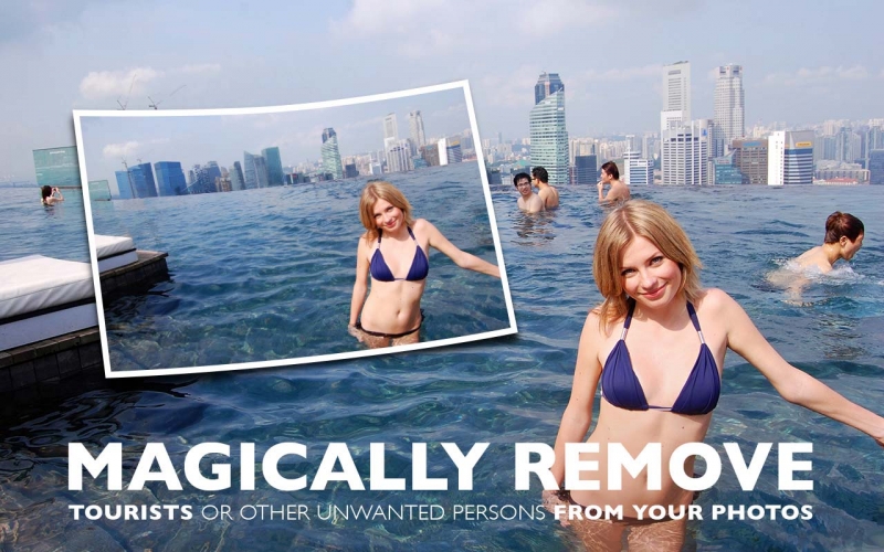 Magically remove tourists or other unwanted persons from your photo