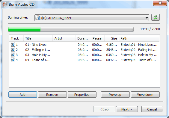 Burn Audio CD from mp3, ape, flac, wma, wav files
