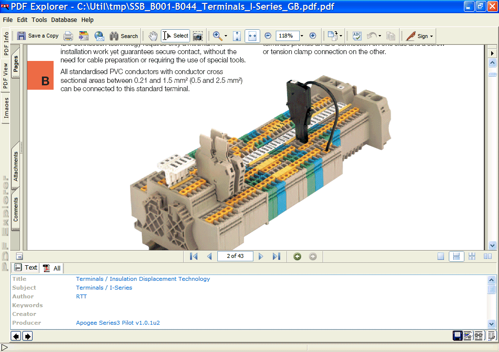 PDF document view window in Quick Edit mode