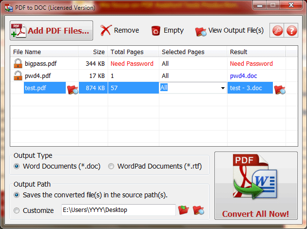 PDF to DOC Interface