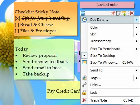 Sticky notes with reminder alarms & more