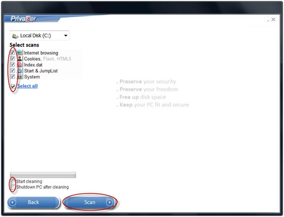 Securely clean traces of Internet activity