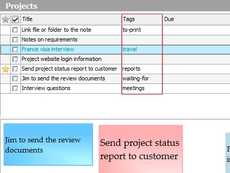 Assign Tags to Sticky Notes