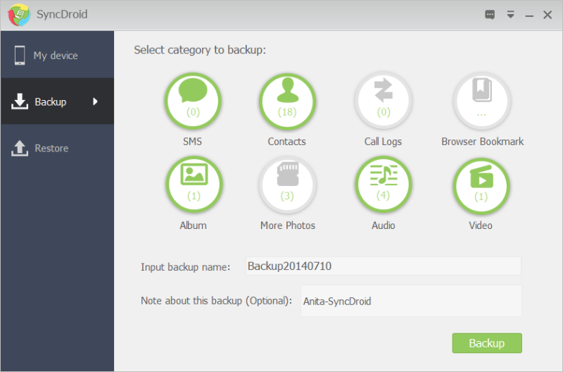 Backup Interface