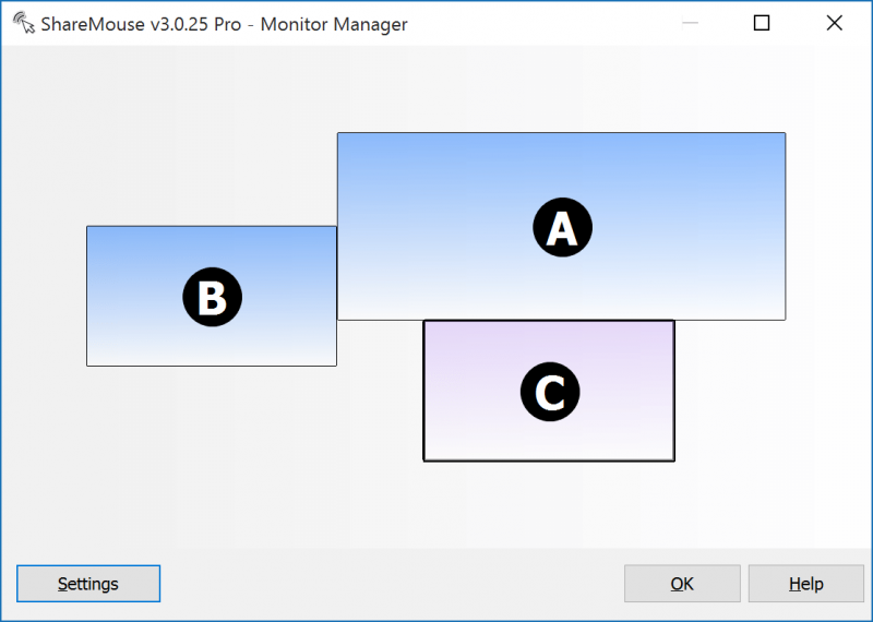 The Monitor Manager allows you to visually adjust the monitor layout