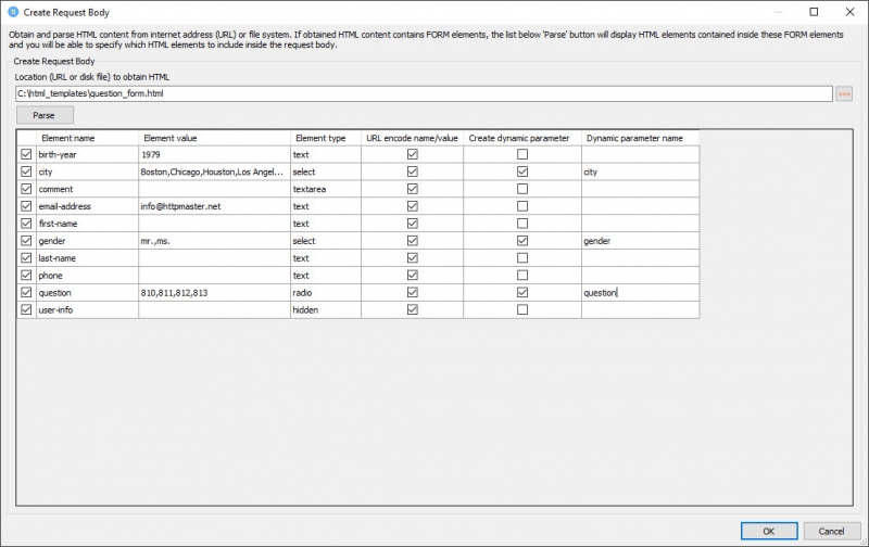 Request data builder