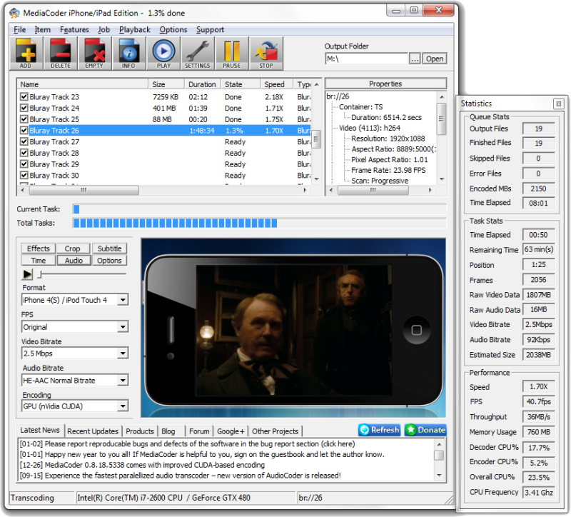 MediaCoder iPhone/iPad Edition ripping Blurary disc MediaCoder iPhone/iPad Edition ripping Blurary disc