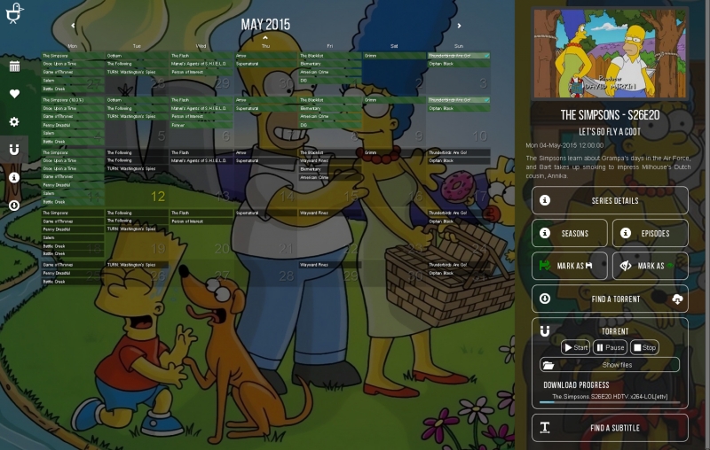Instant access to Torrent client features from the calendar