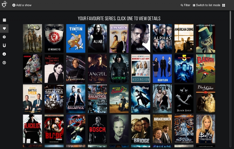 Navigate to any of your shows easily by opening your local library panel