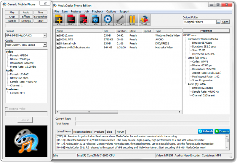 MediaCoder Handsets Edition