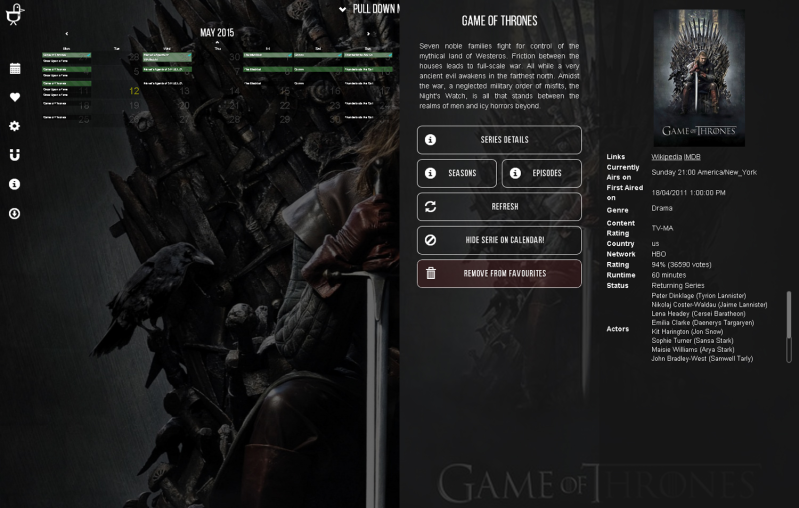 View series, season and episode details about your shows