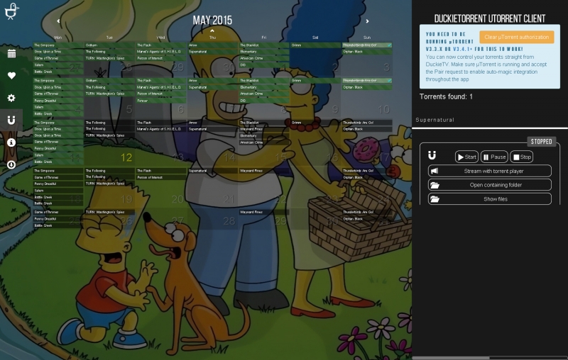 DuckieTorrent Torrent clients built-in (µTorrent/BitTorrent, qBittorrent, Tixati, Transmission)