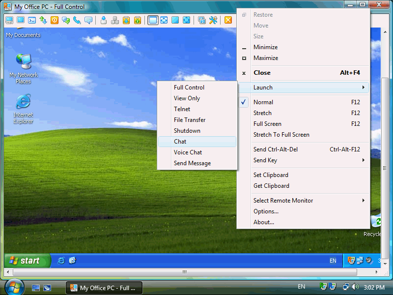 Remote Screen: Menu