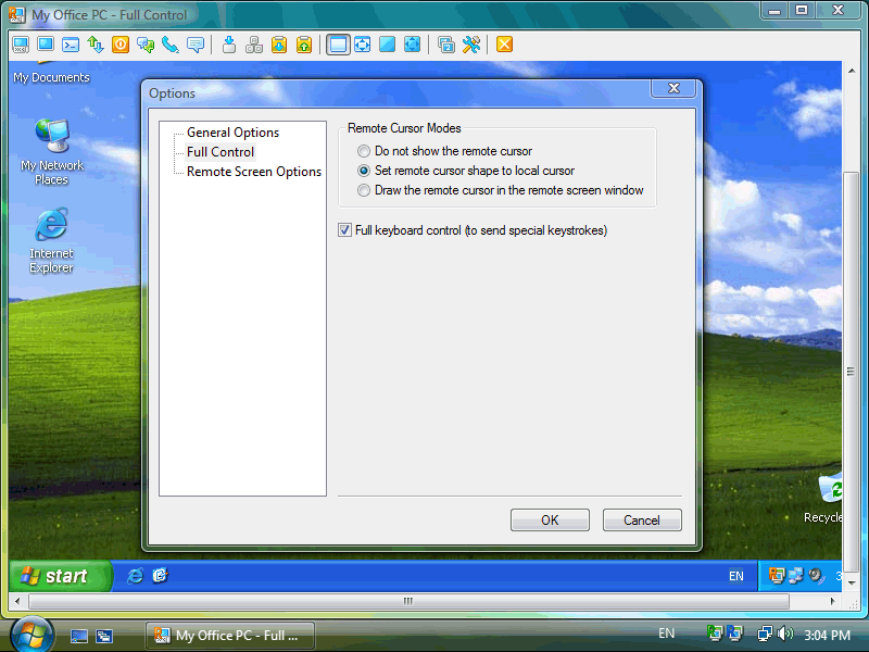 Remote Screen: Full Control Options