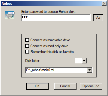 Connect disk dialog