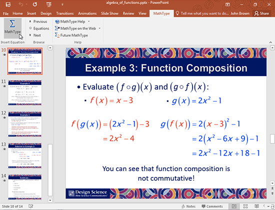 Color All or Part of an Equation