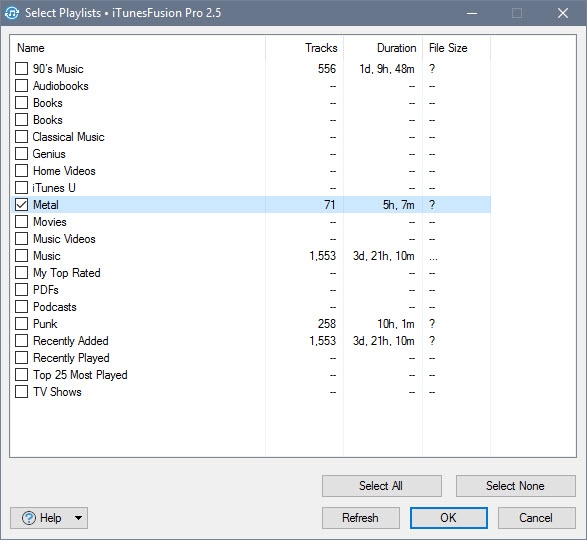 Adding Playlists to a Sync Profile