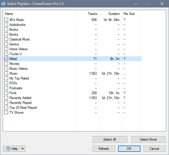 Adding Playlists to a Sync Profile