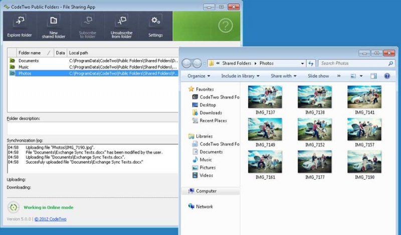 Sharing files with the File Sharing App. You can securely share any Windows folders and files with other users.