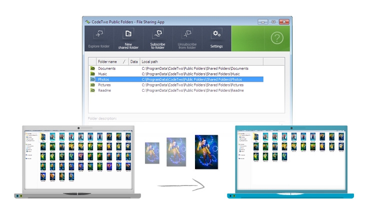 Sharing files from your computers has never been easier. It’s also safe, so you can share sensitive data too.